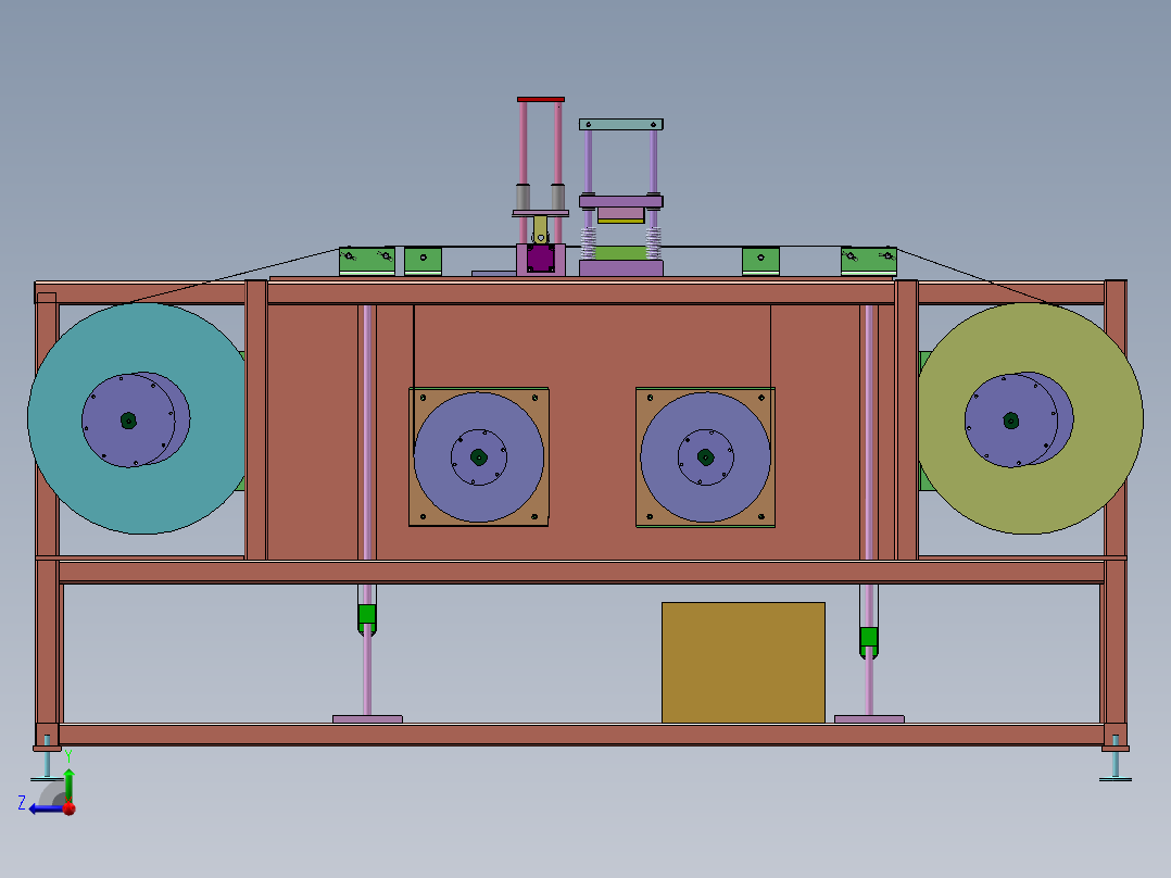 纸板冲裁机sw18可编辑右视图