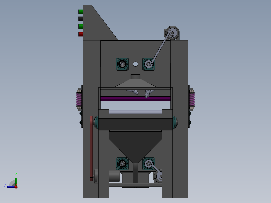 滚动式不锈钢板材双面自动喷砂机sw14可编辑右视图
