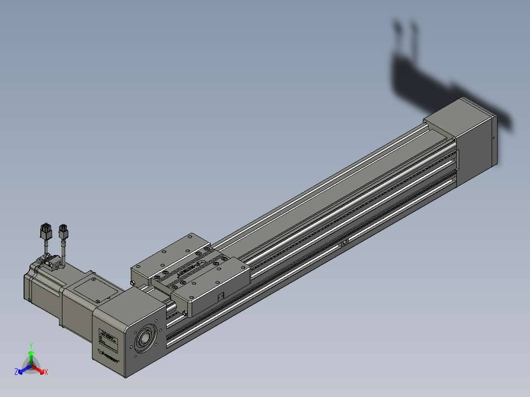 威洛博直线电机模组EB8-L200-S500-R-P75-MS3正等轴测图