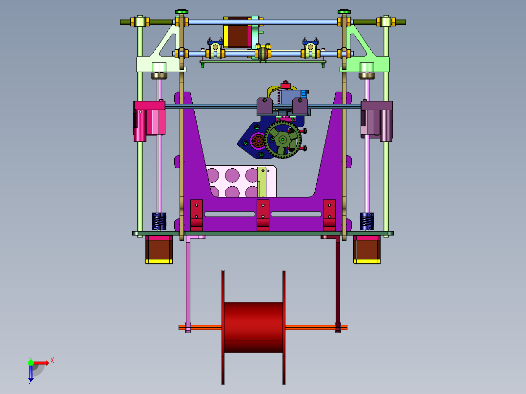 尼龙PEEK碳纤维静音3D打印机俯视图