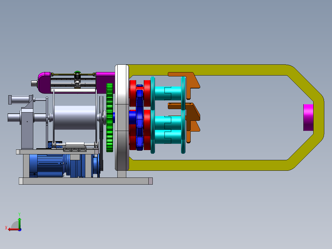 电缆叉绞机后视图