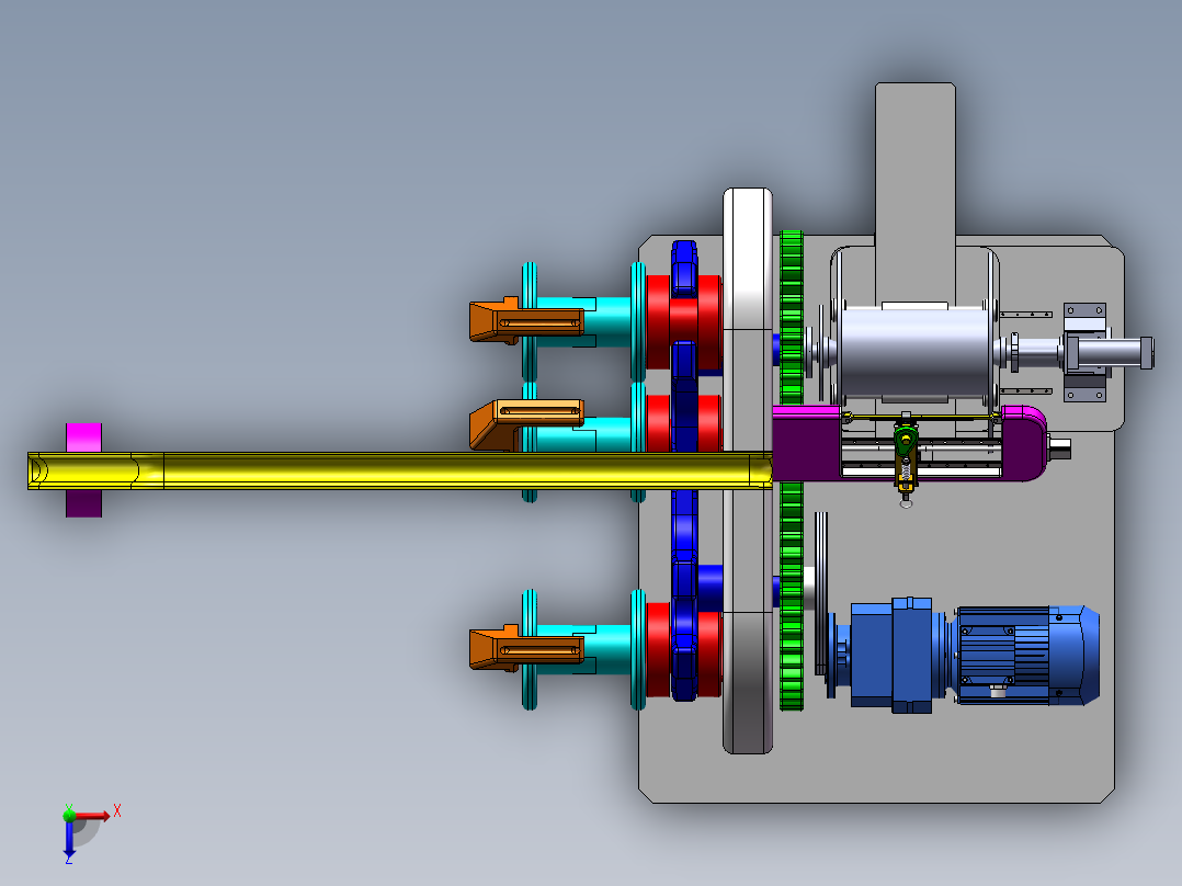 电缆叉绞机俯视图