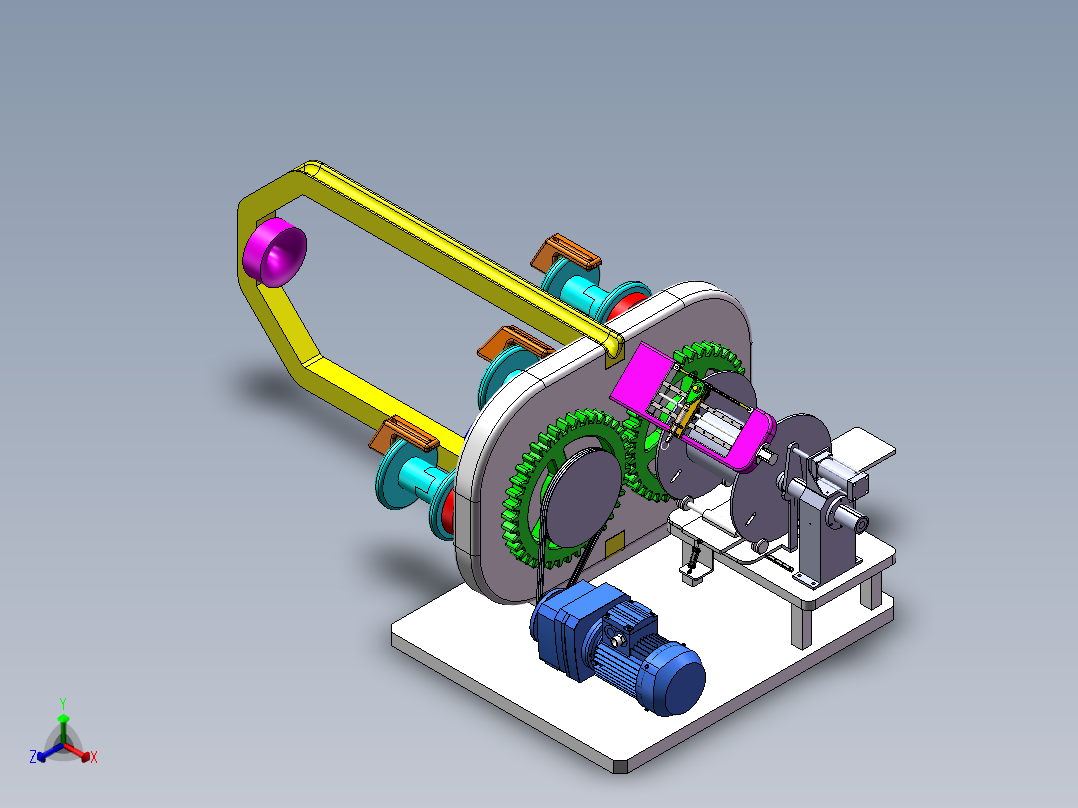 电缆叉绞机正等轴测图