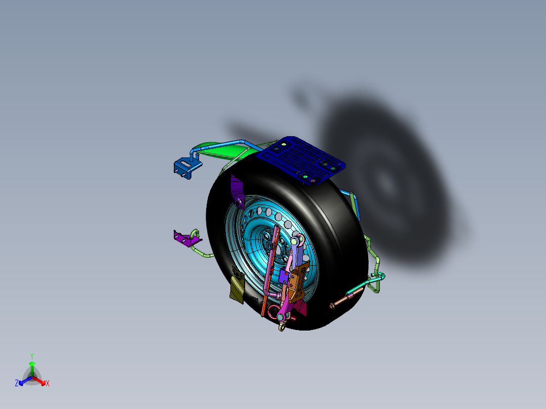 备胎和随车工具的集成装备
