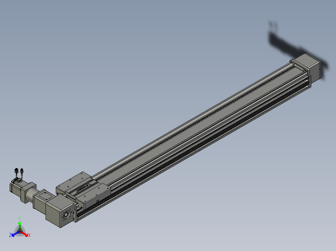 威洛博直线电机模组EB16-L208-S1550-R-ZP75-MS3-5K正等轴测图