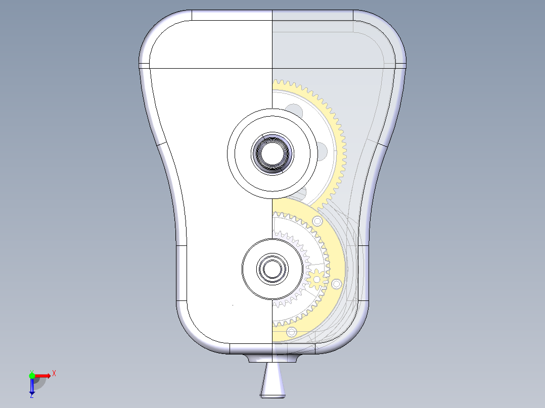 P041-分动器三维catia建模俯视图