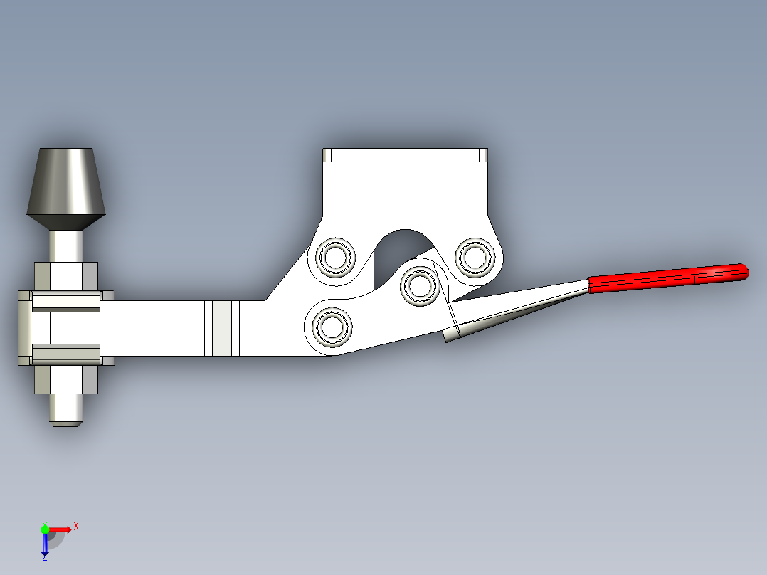 水平式夾鉗SSP(A)-3D多系列多零件图纸模型俯视图