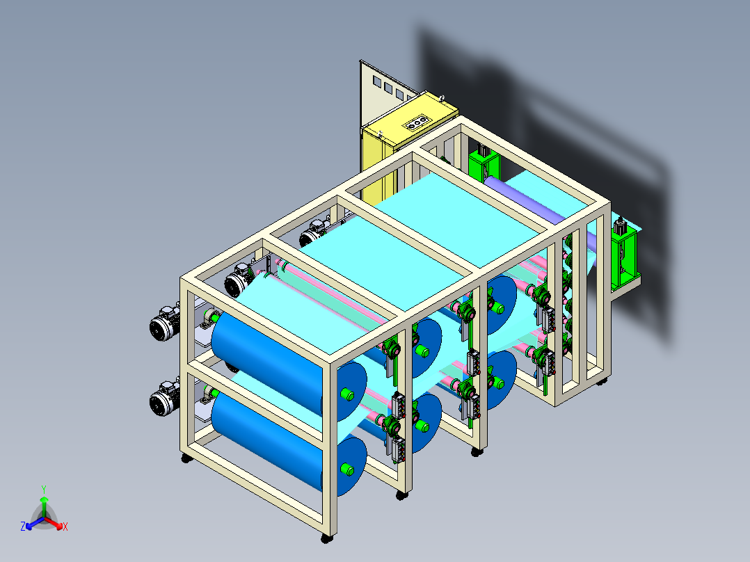 过滤棉自动放卷自动合棍xt正等轴测图
