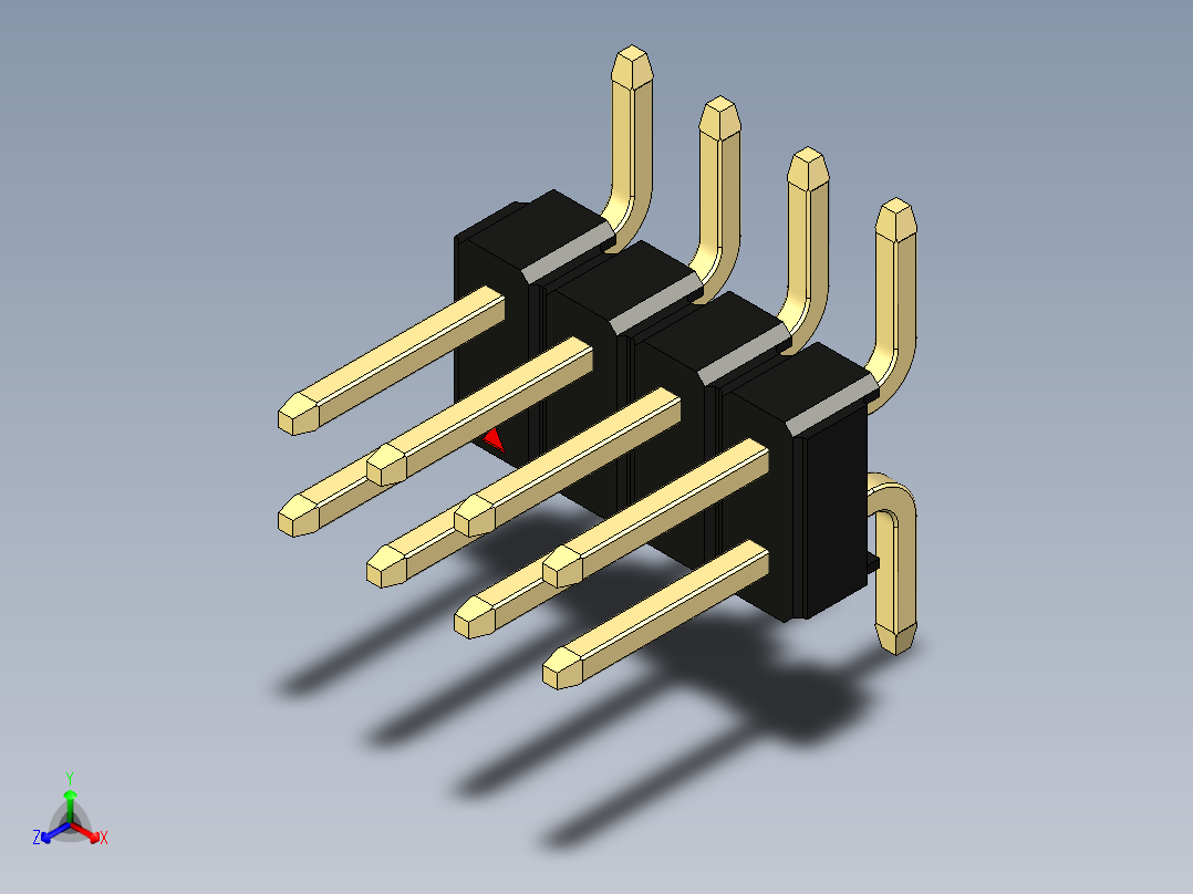 彩色公排针 100mil 2.54mm 系列-DS1022_black_08p_100mil_TypeSMT_rev1.0