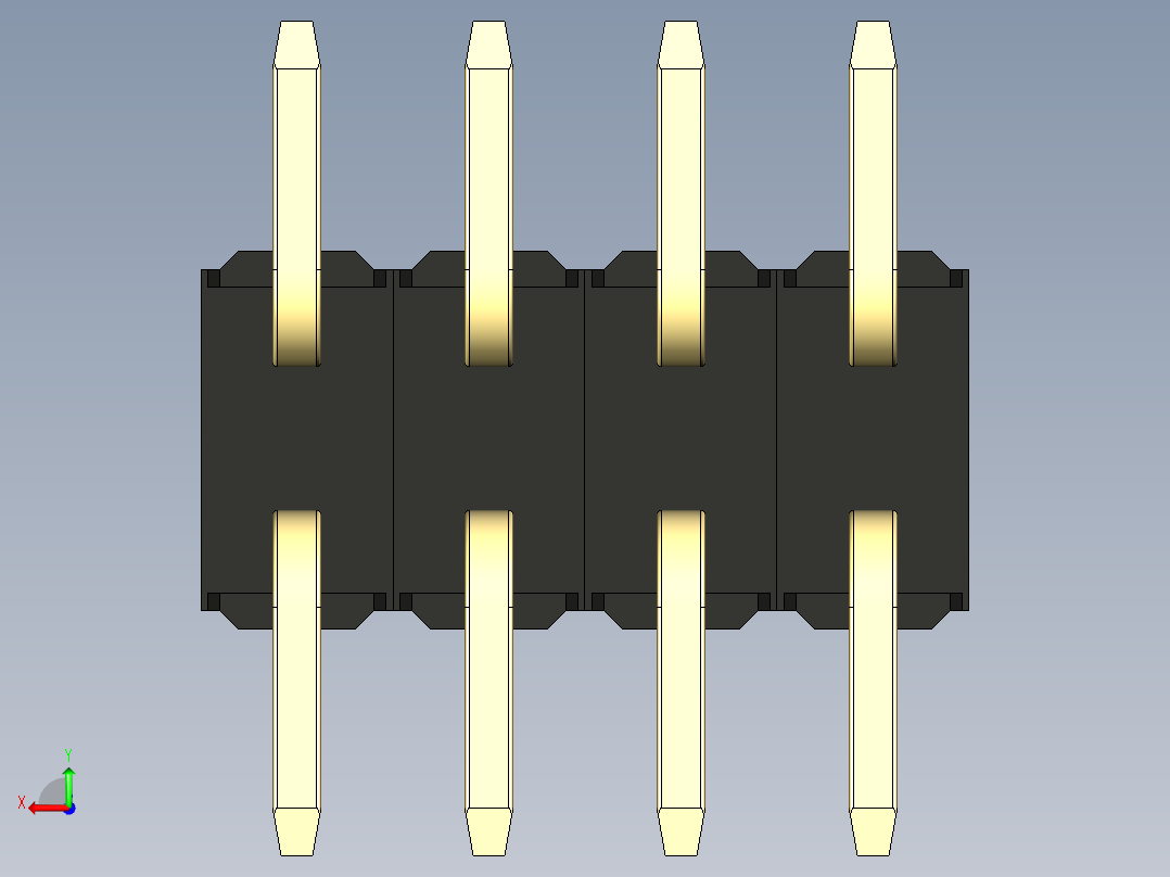 彩色公排针 100mil 2.54mm 系列-DS1022_black_08p_100mil_TypeSMT_rev1.0后视图