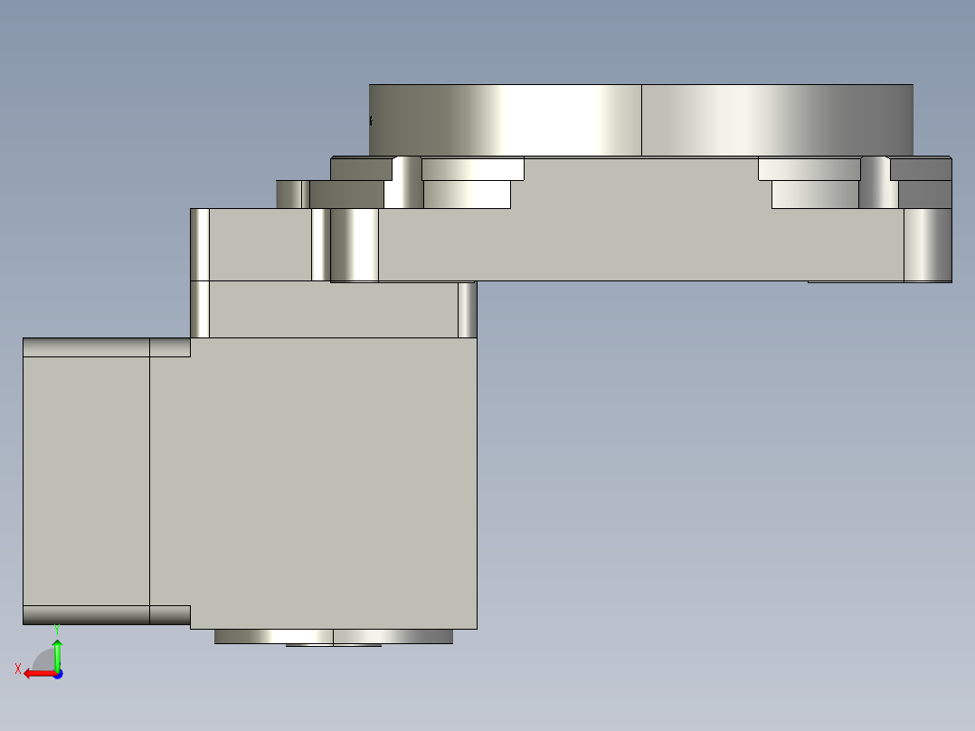 中空旋转平台KFN130-L2-L-30模型(14-30 50-3 4-4 - 后视图