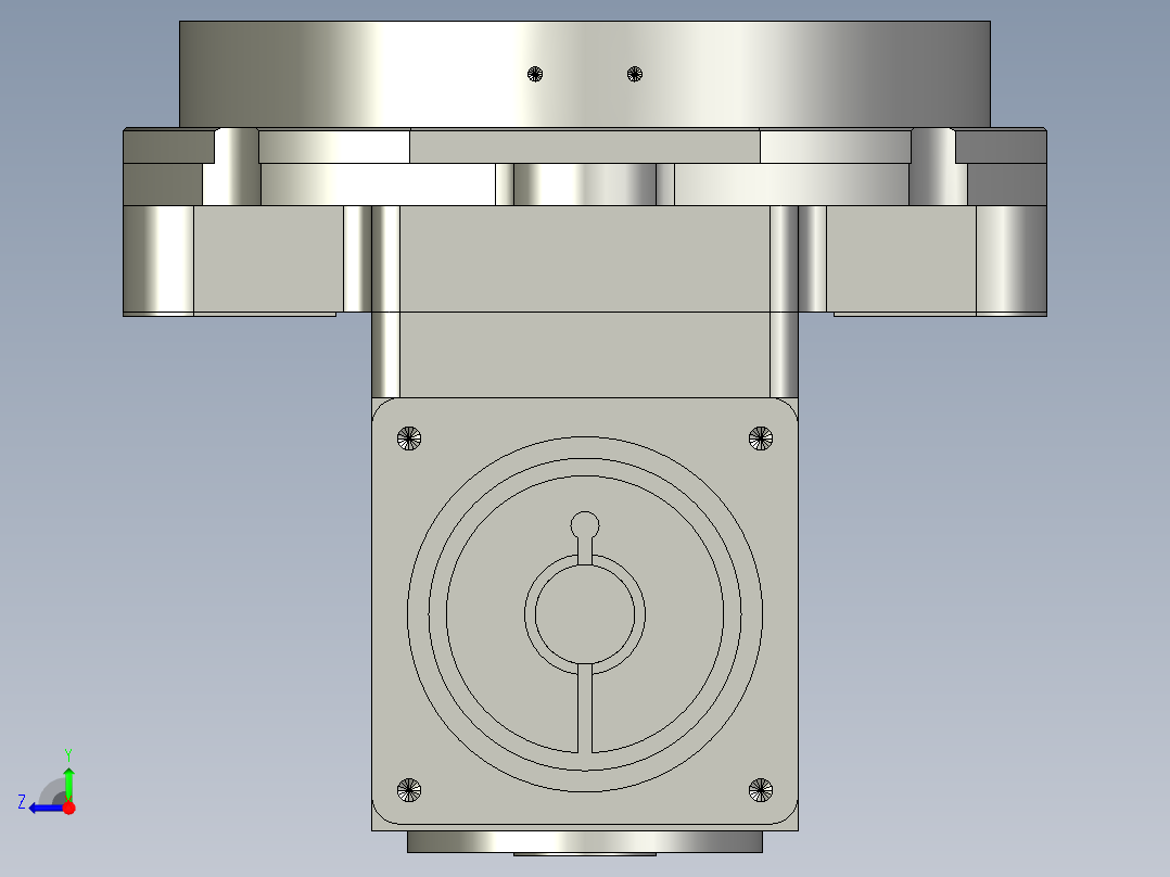 中空旋转平台KFN130-L2-L-30模型(14-30 50-3 4-4 - 右视图