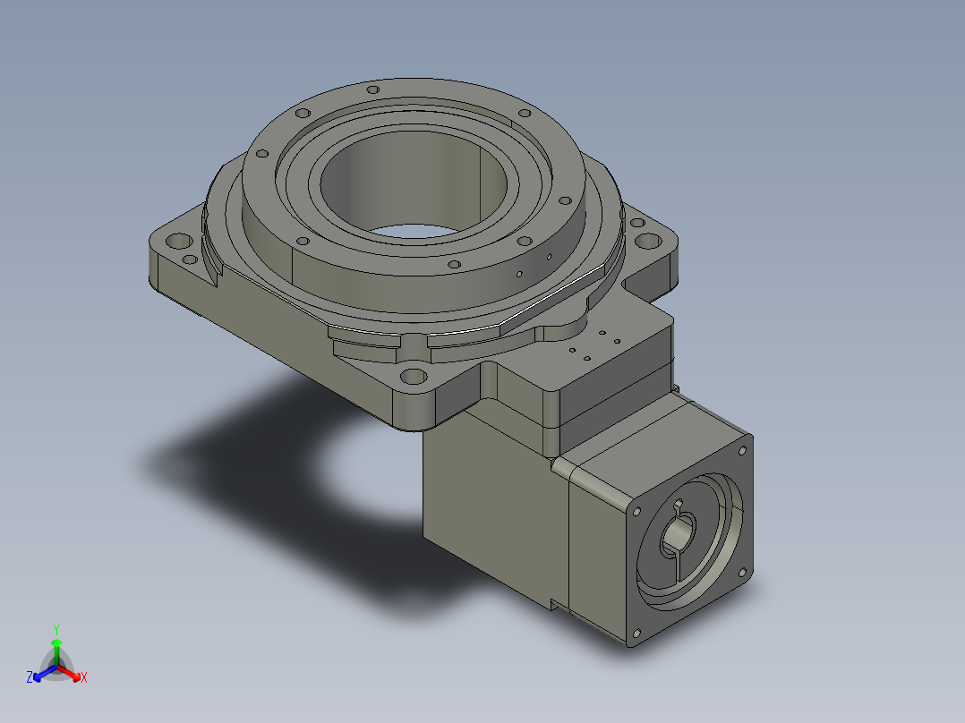 中空旋转平台KFN130-L2-L-30模型(14-30 50-3 4-4 - 正等轴测图