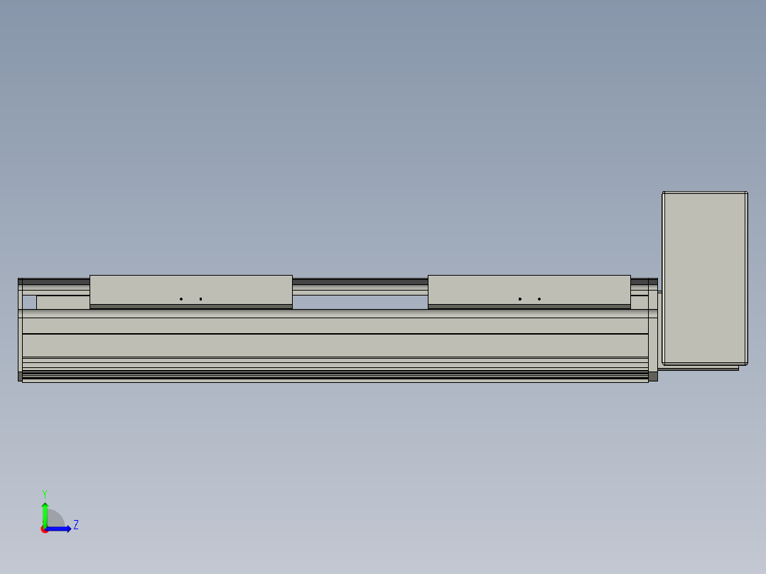 直线模组LHB21-L40-S350-LU设计图纸左视图
