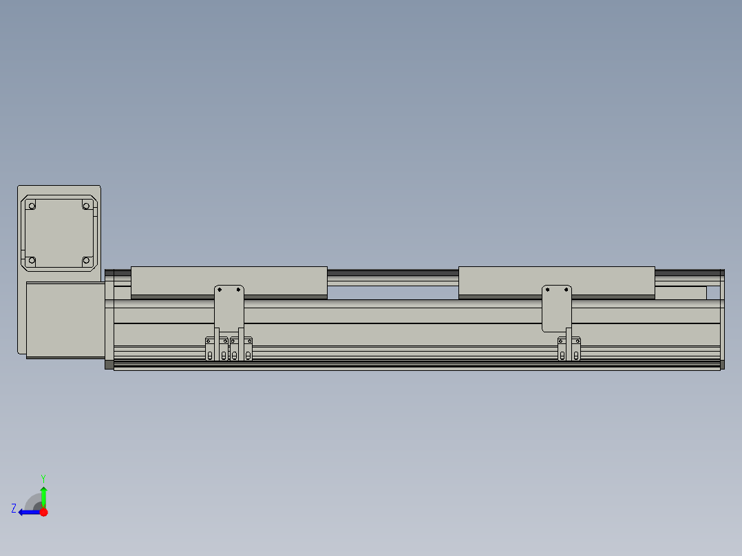 直线模组LHB21-L40-S350-LU设计图纸右视图
