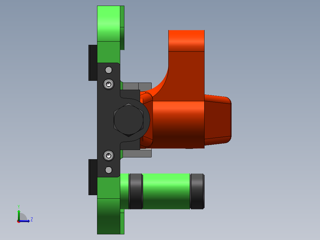 铣床等臂杠杆加工工艺及铣φ40上端面和宽30mm平台夹具设计【含三维SolidWorks】【原创设计】左视图