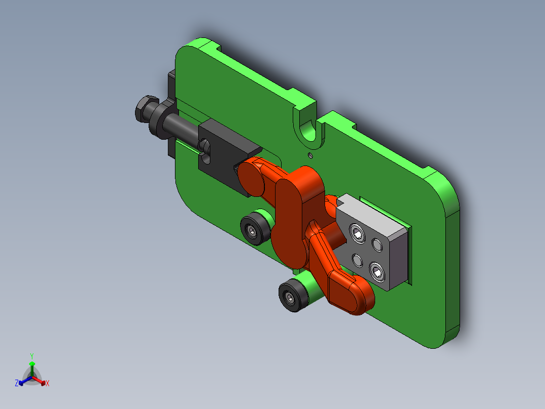 铣床等臂杠杆加工工艺及铣φ40上端面和宽30mm平台夹具设计【含三维SolidWorks】【原创设计】正等轴测图
