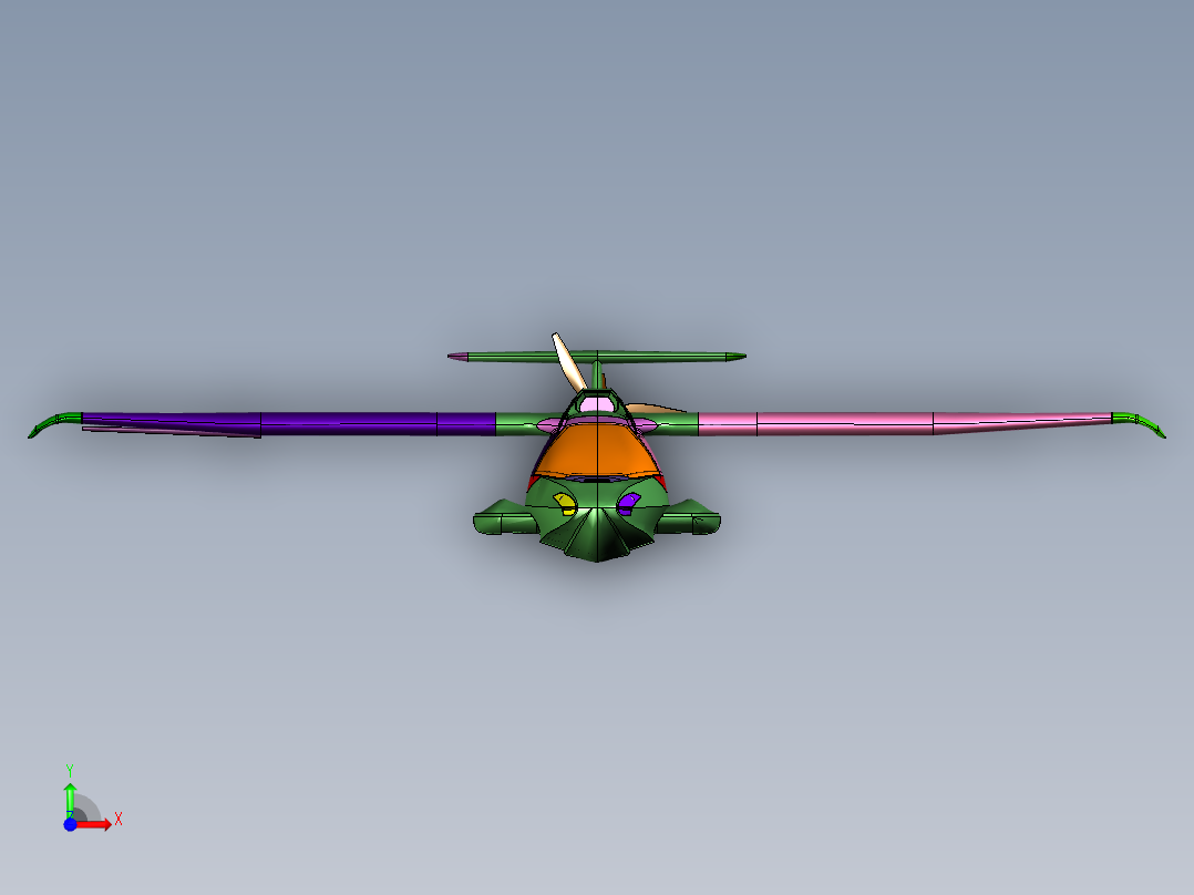 两栖光运动飞机设计前视图