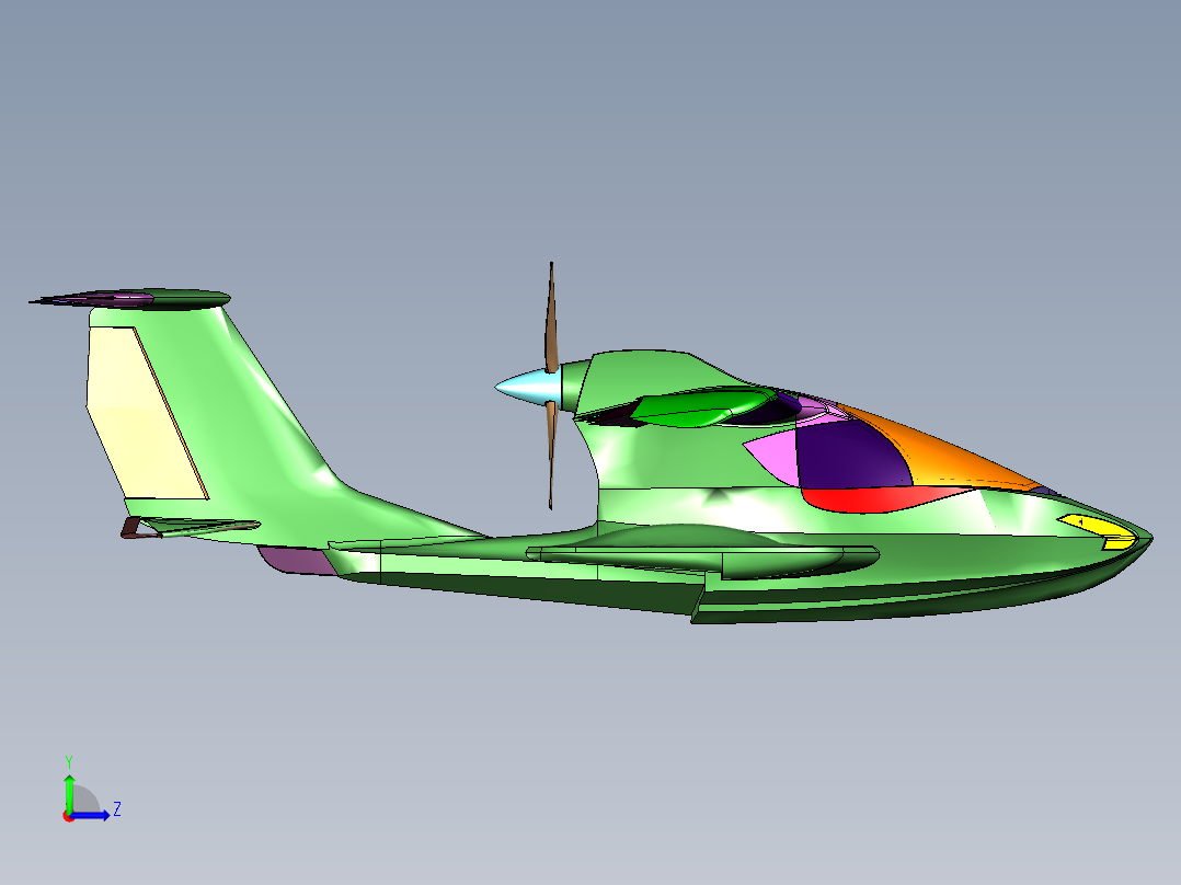两栖光运动飞机设计左视图