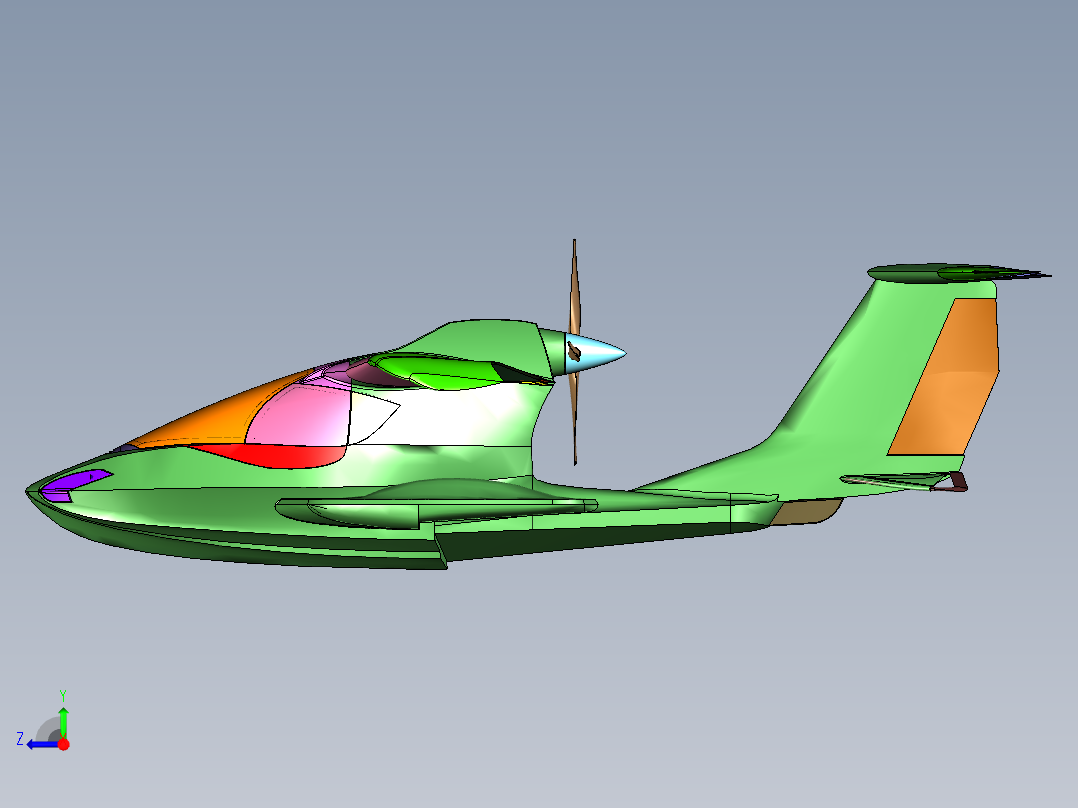 两栖光运动飞机设计右视图