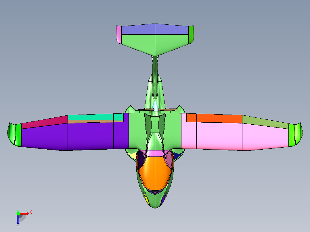 两栖光运动飞机设计俯视图