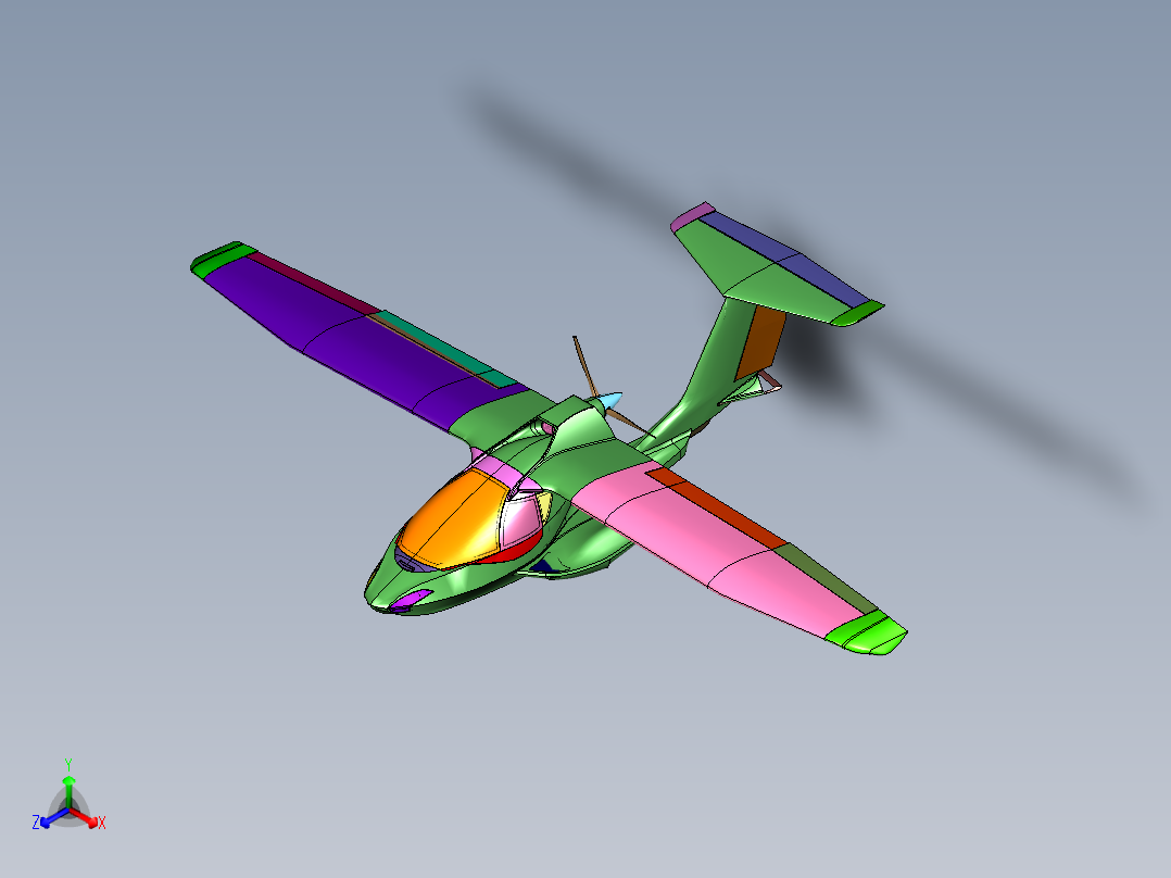 两栖光运动飞机设计正等轴测图
