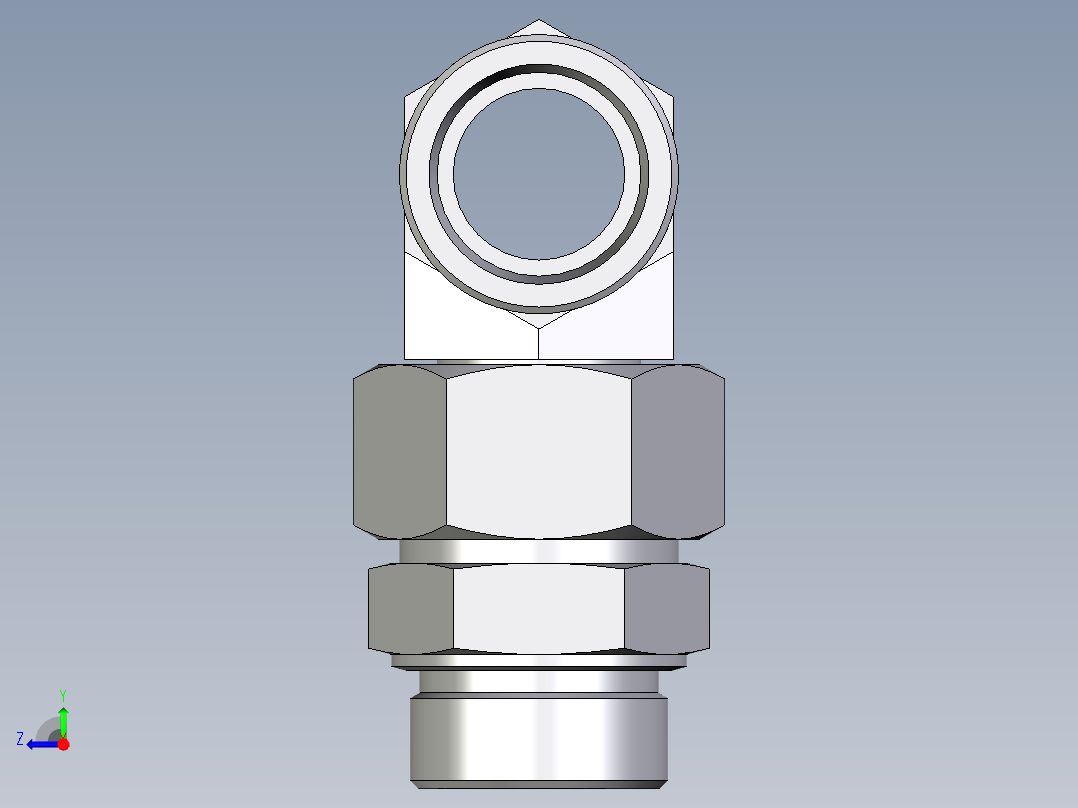卡套式工业通用硬管接头EO_Assembled_adjustable_standpipe_branch_tee_EVT38SMOMD71右视图