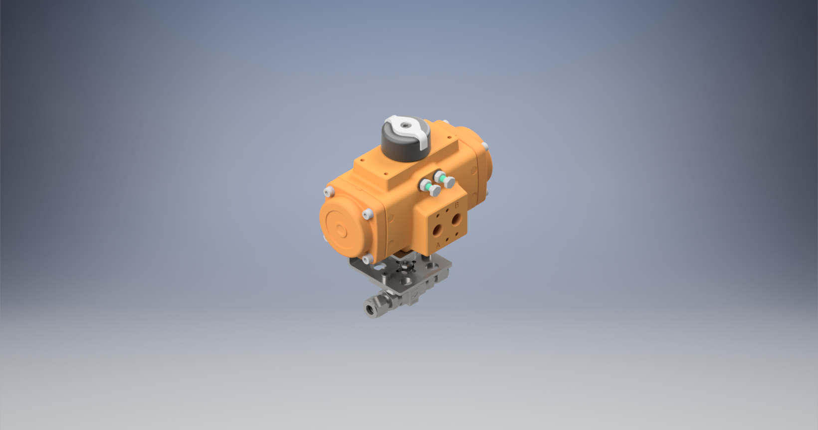 2通球阀，Parker B系列，带EL-O-Matic气动执行器、弹簧复位