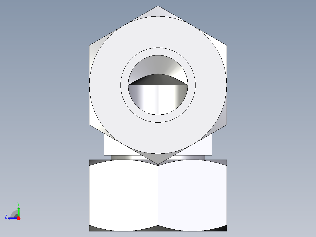 卡套式工业通用硬管接头EO_Swivel_nut_elbow_EW25ZS71右视图
