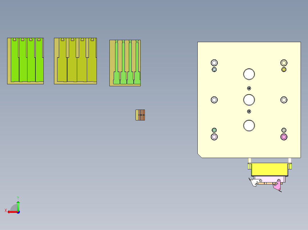 拖把座壳体（斜顶进胶+精定位）后视图
