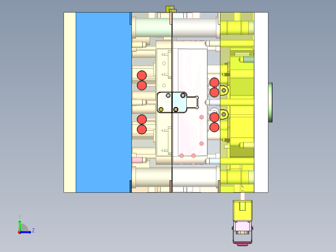 拖把座壳体（斜顶进胶+精定位）左视图