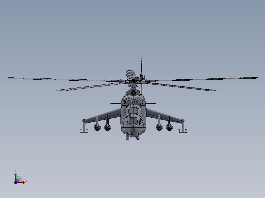 直升飞机 飞机模型设计 (71)前视图