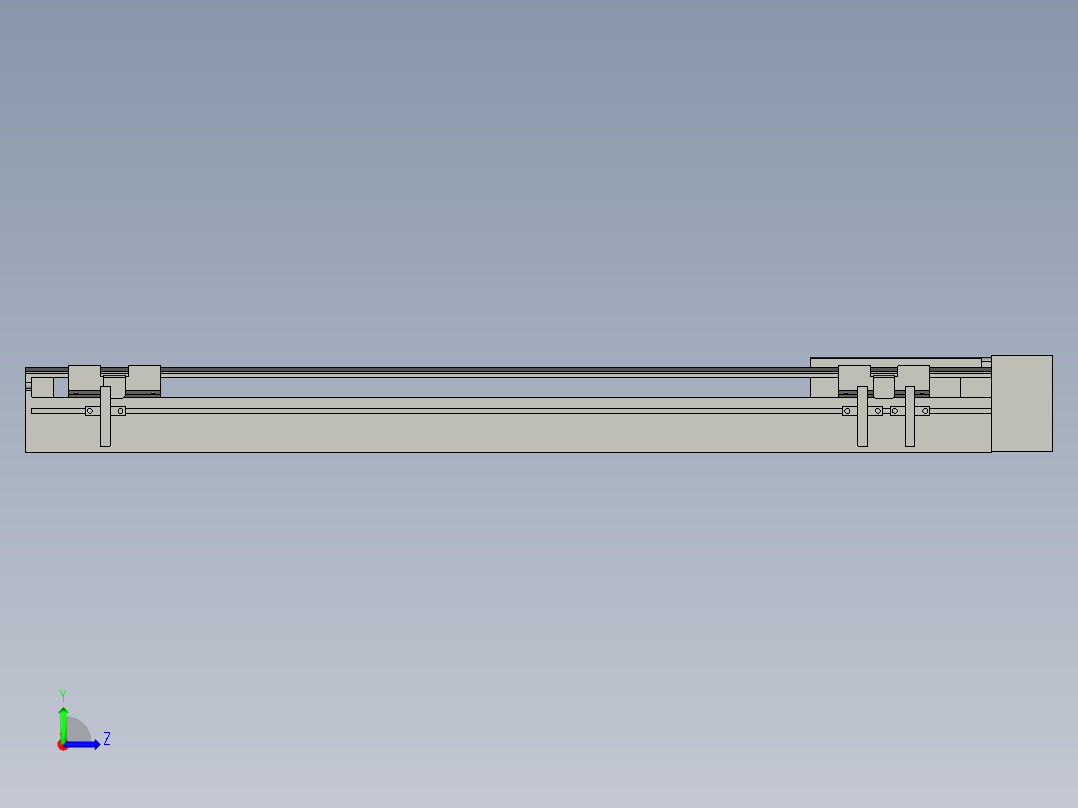 直线模组LHA6-S500-L-200W(16丝杆)设计图纸左视图