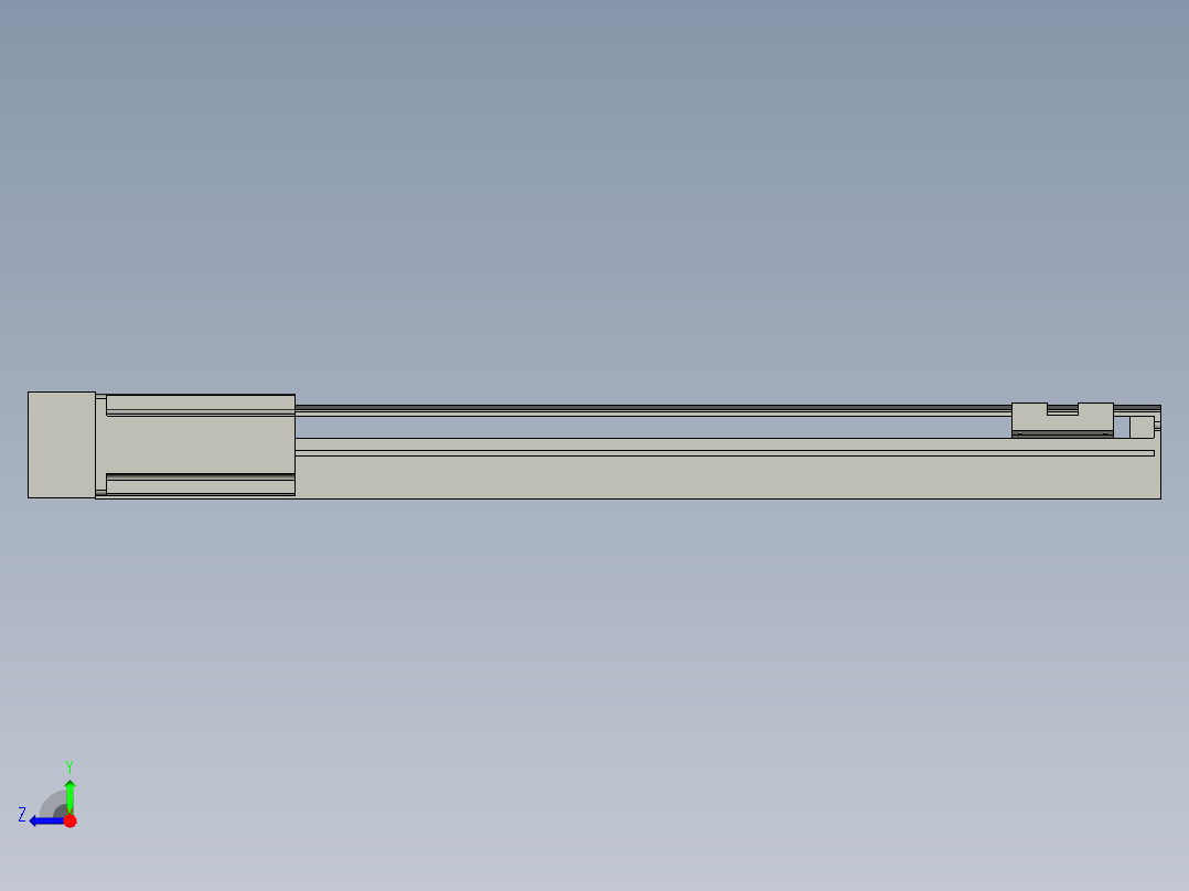直线模组LHA6-S500-L-200W(16丝杆)设计图纸右视图