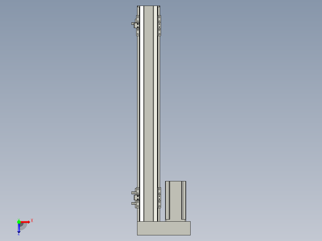 直线模组LHA6-S500-L-200W(16丝杆)设计图纸俯视图