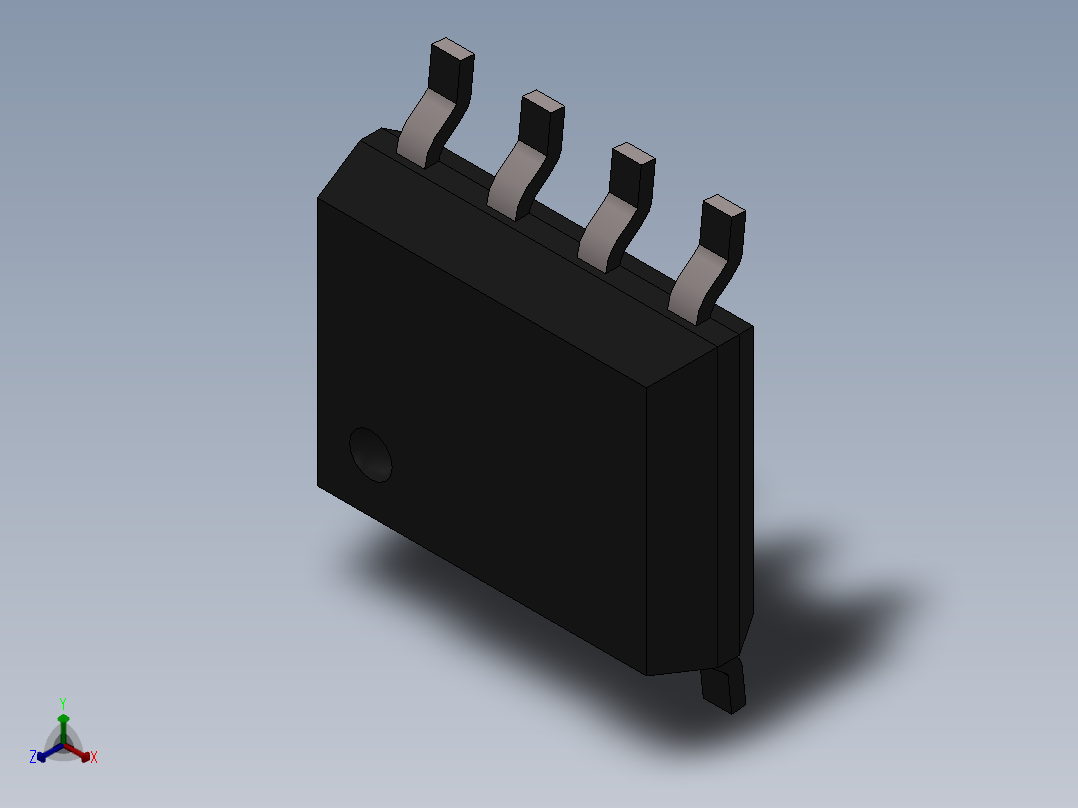 元器件3D封装sop-8158正等轴测图