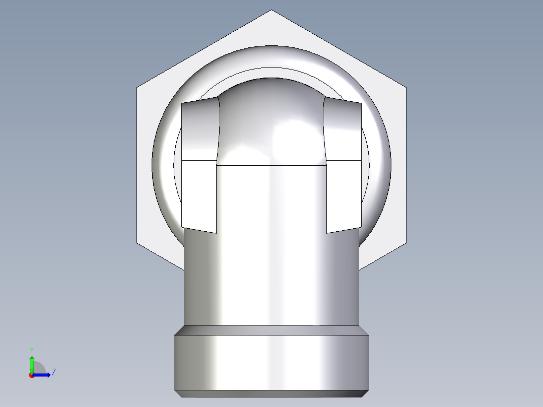 卡套式工业通用硬管接头EO_Bulkhead_elbow_WSV18LOMD71左视图