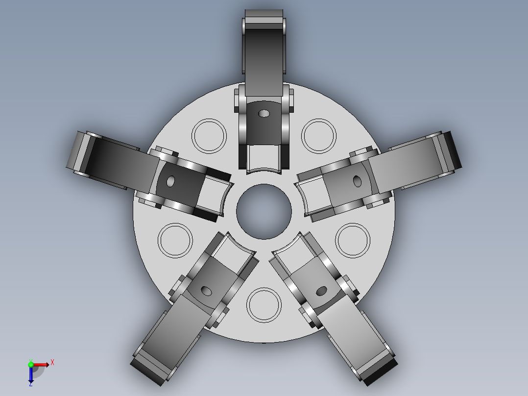 五爪机械手俯视图