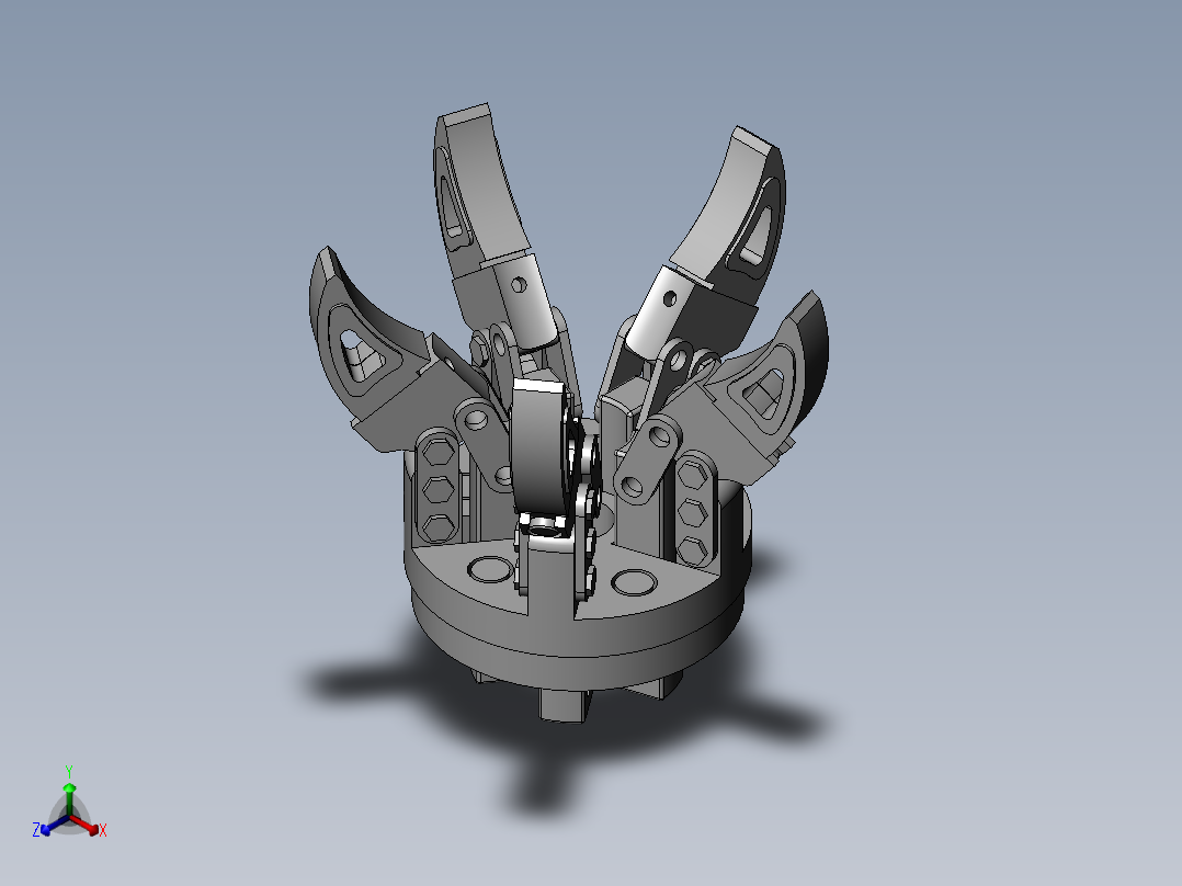 五爪机械手正等轴测图