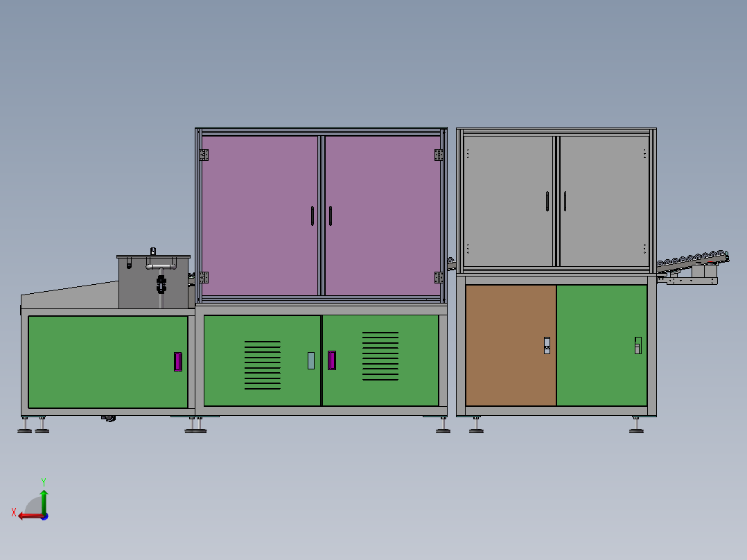 中山美的马达转子线（带工程图）G81 非标自动化设备3D图纸3D模型后视图
