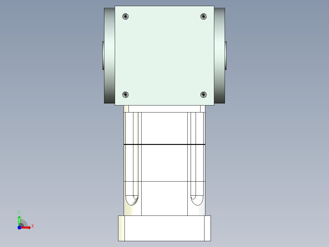 换向器PW140双孔 PGH115-L2 22-110-145-M8.stp前视图