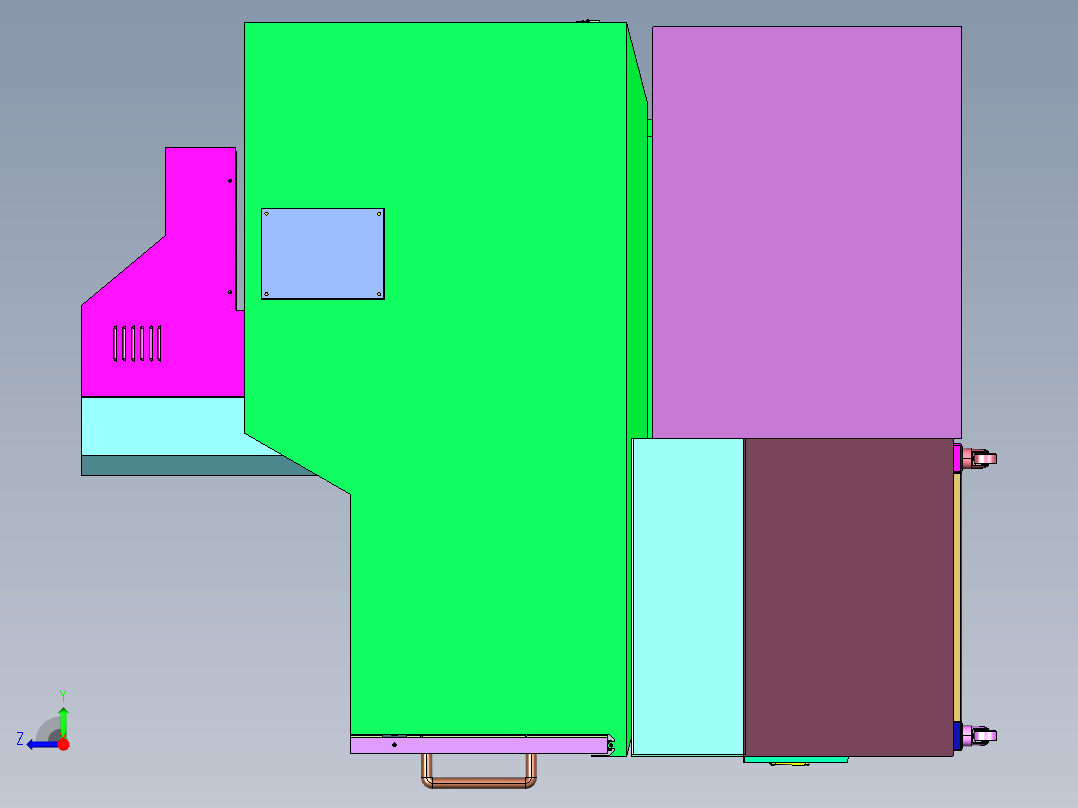 塑胶外壳打孔高光精加工精雕机右视图