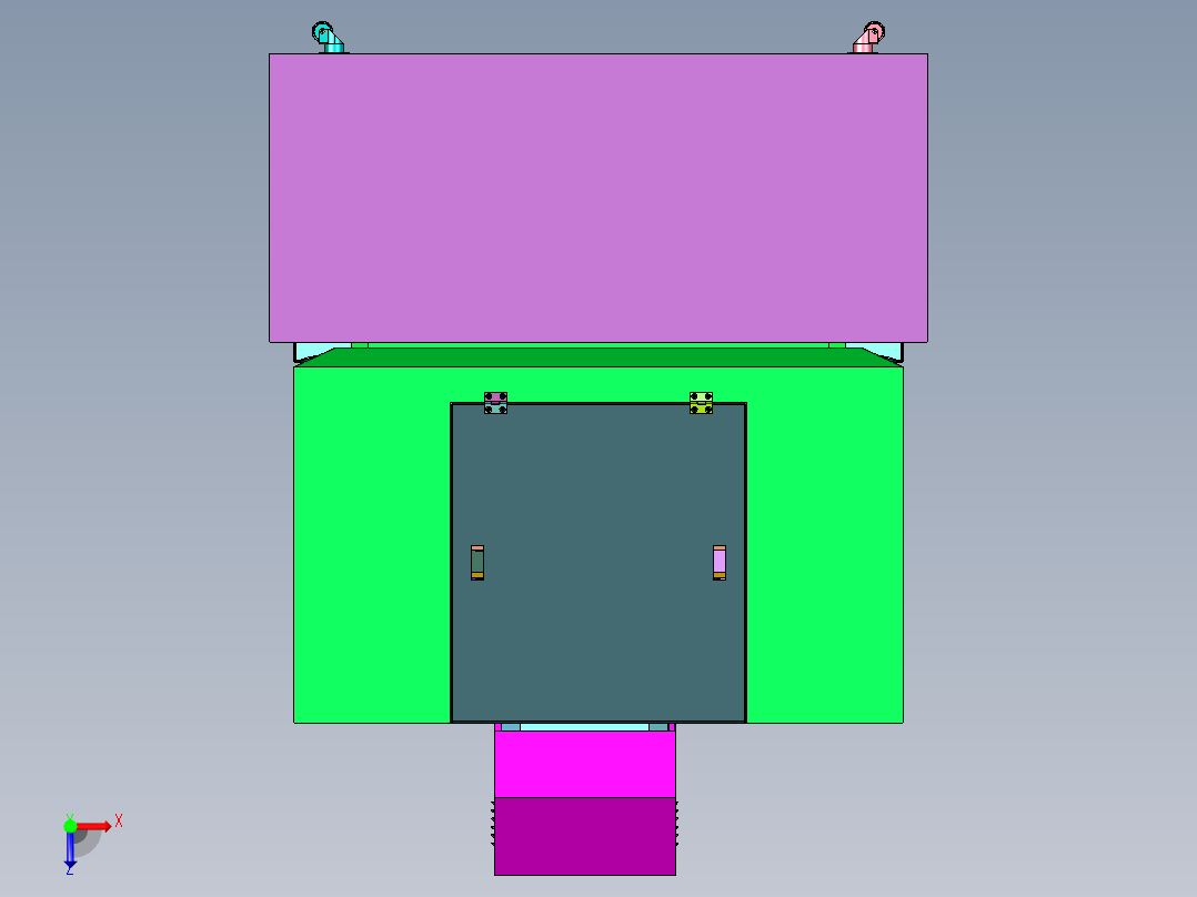 塑胶外壳打孔高光精加工精雕机俯视图