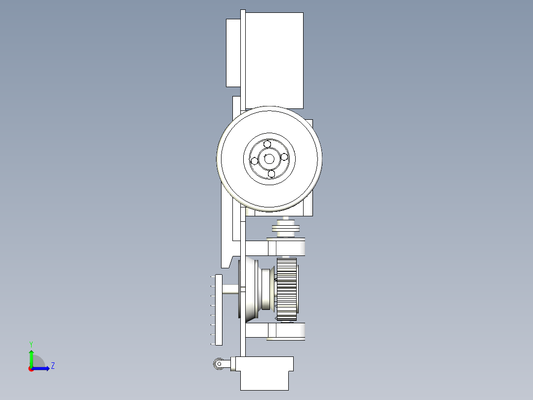清扫机器人三维模型左视图