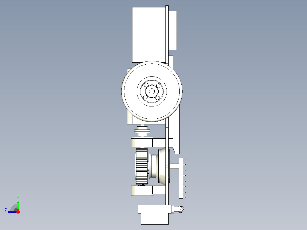 清扫机器人三维模型右视图