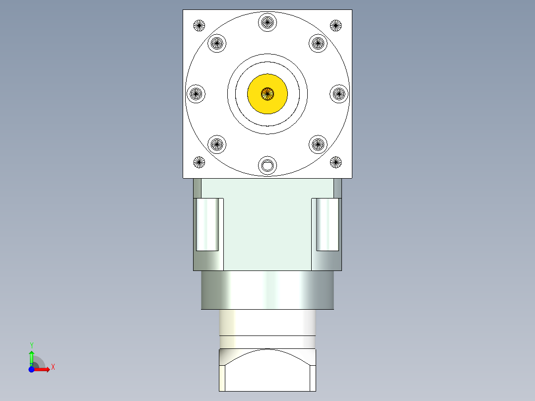换向器PW210双轴 PLX180-L3 22-110-145-M8.stp前视图