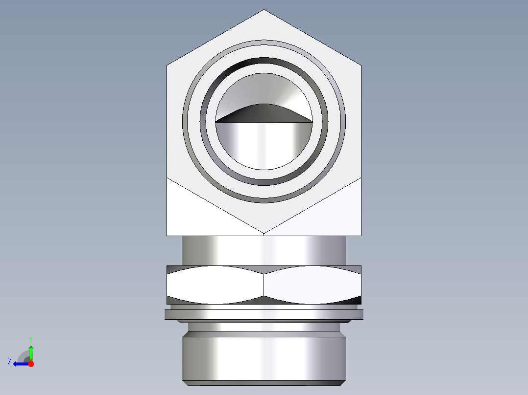 卡套式工业通用硬管接头EO_Adjustable_Locknut_elbow_WEE30SMOMDCF右视图