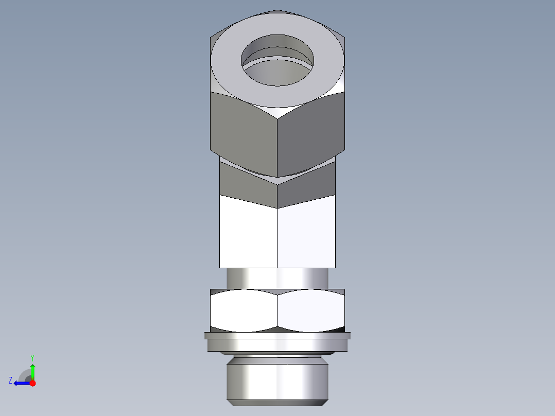 卡套式工业通用硬管接头EO_Adjustable_locknut_45_deg_elbow_VEE12ZLRCF右视图