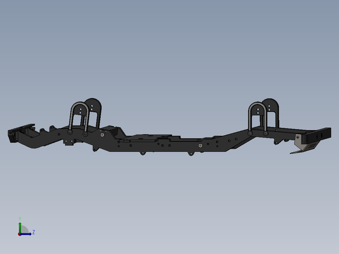 汽车底盘总成左视图