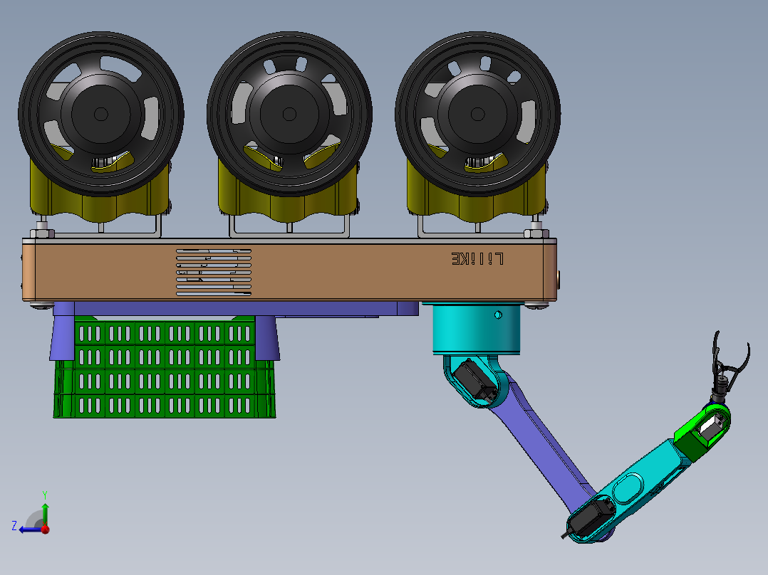 水果采摘机器人右视图